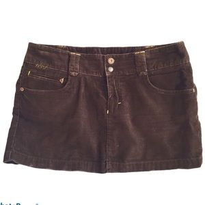 American Eagle Brown Stretch Corduroy Mini Skirt